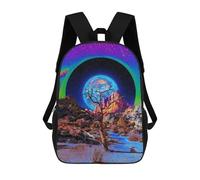 sinyumoney Children's Backpack, Schoolbag Alien Desert Planet Large Capacity Students Bookbag Rucksack Knapsack for Boys Girls Adults Teen 17inch