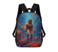 sinyumoney Children's Backpack, Schoolbag Astronaut in Space -119 Large Capacity Students Bookbag Rucksack Knapsack for Boys Girls Adults Teen 17inch