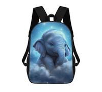 sinyumoney Children's Backpack, Schoolbag Baby Elephant in Clouds Large Capacity Students Bookbag Rucksack Knapsack for Boys Girls Adults Teen 17inch
