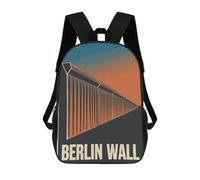 sinyumoney Children's Backpack, Schoolbag Berlin Wall Large Capacity Students Bookbag Rucksack Knapsack for Boys Girls Adults Teen 17inch