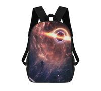 sinyumoney Children's Backpack, Schoolbag Black Hole's Grip Astronaut's Journey Large Capacity Students Bookbag Rucksack Knapsack for Boys Girls Adults Teen 17inch