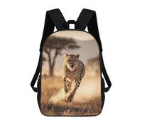 sinyumoney Children's Backpack, Schoolbag Cheetah Running in Savannah Large Capacity Students Bookbag Rucksack Knapsack for Boys Girls Adults Teen 17inch