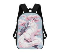 sinyumoney Children's Backpack, Schoolbag Cherry Blossom Fox Fantasy Art Print Large Capacity Students Bookbag Rucksack Knapsack for Boys Girls Adults Teen 17inch