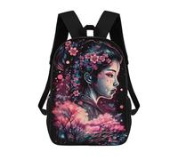 sinyumoney Children's Backpack, Schoolbag Cherry Blossom Spirit Large Capacity Students Bookbag Rucksack Knapsack for Boys Girls Adults Teen 17inch