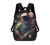 sinyumoney Children's Backpack, Schoolbag Colorful Astronaut in Space -9 Large Capacity Students Bookbag Rucksack Knapsack for Boys Girls Adults Teen 17inch