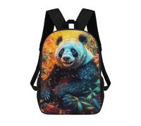 sinyumoney Children's Backpack, Schoolbag Colorful Panda in Nature Large Capacity Students Bookbag Rucksack Knapsack for Boys Girls Adults Teen 17inch