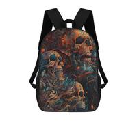sinyumoney Children's Backpack, Schoolbag Colorful Skulls Artistic Fusion Large Capacity Students Bookbag Rucksack Knapsack for Boys Girls Adults Teen 17inch