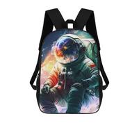 sinyumoney Children's Backpack, Schoolbag Cosmic Astronaut Journey-10 Large Capacity Students Bookbag Rucksack Knapsack for Boys Girls Adults Teen 17inch