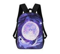 sinyumoney Children's Backpack, Schoolbag Cosmic Dance of Lights Large Capacity Students Bookbag Rucksack Knapsack for Boys Girls Adults Teen 17inch