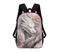 sinyumoney Children's Backpack, Schoolbag Dragon Amidst Cherry Blossoms -1 Large Capacity Students Bookbag Rucksack Knapsack for Boys Girls Adults Teen 17inch