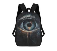 sinyumoney Children's Backpack, Schoolbag Eerie Eye Painting Artwork-2 Large Capacity Students Bookbag Rucksack Knapsack for Boys Girls Adults Teen 17inch