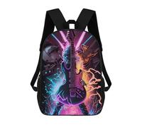 sinyumoney Children's Backpack, Schoolbag Electric Guitar Fusion Large Capacity Students Bookbag Rucksack Knapsack for Boys Girls Adults Teen 17inch