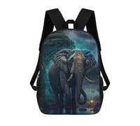 sinyumoney Children's Backpack, Schoolbag Elephant in Enchanted Forest Large Capacity Students Bookbag Rucksack Knapsack for Boys Girls Adults Teen 17inch