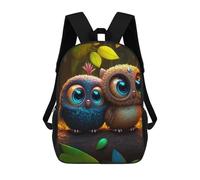sinyumoney Children's Backpack, Schoolbag Enchanted Forest Owls -2 Large Capacity Students Bookbag Rucksack Knapsack for Boys Girls Adults Teen 17inch
