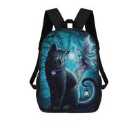 sinyumoney Children's Backpack, Schoolbag Enchanted Forest Whiskers Large Capacity Students Bookbag Rucksack Knapsack for Boys Girls Adults Teen 17inch