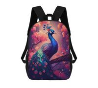 sinyumoney Children's Backpack, Schoolbag Enchanted Peacock in Blossom Grove Large Capacity Students Bookbag Rucksack Knapsack for Boys Girls Adults Teen 17inch