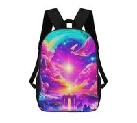 sinyumoney Children's Backpack, Schoolbag Enchanted Sky Kingdom Large Capacity Students Bookbag Rucksack Knapsack for Boys Girls Adults Teen 17inch
