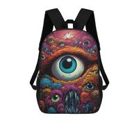 sinyumoney Children's Backpack, Schoolbag Eye of Madness Large Capacity Students Bookbag Rucksack Knapsack for Boys Girls Adults Teen 17inch