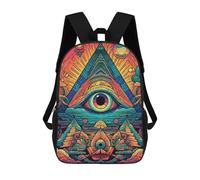 sinyumoney Children's Backpack, Schoolbag Eye of Providence Trippy Artwork Large Capacity Students Bookbag Rucksack Knapsack for Boys Girls Adults Teen 17inch