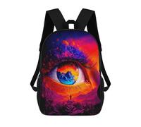 sinyumoney Children's Backpack, Schoolbag Eye of The Universe -5 Large Capacity Students Bookbag Rucksack Knapsack for Boys Girls Adults Teen 17inch