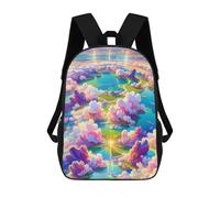 sinyumoney Children's Backpack, Schoolbag Fantasy Cloudscape with Luminous River Large Capacity Students Bookbag Rucksack Knapsack for Boys Girls Adults Teen 17inch