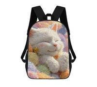 sinyumoney Children's Backpack, Schoolbag Fluffy Cat Plush Toy Large Capacity Students Bookbag Rucksack Knapsack for Boys Girls Adults Teen 17inch