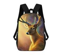 sinyumoney Children's Backpack, Schoolbag Galactic Deer Majesty -2 Large Capacity Students Bookbag Rucksack Knapsack for Boys Girls Adults Teen 17inch