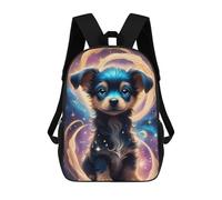 sinyumoney Children's Backpack, Schoolbag Galactic Pup Portrait Large Capacity Students Bookbag Rucksack Knapsack for Boys Girls Adults Teen 17inch