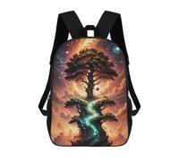 sinyumoney Children's Backpack, Schoolbag Galactic Tree of Life -14 Large Capacity Students Bookbag Rucksack Knapsack for Boys Girls Adults Teen 17inch
