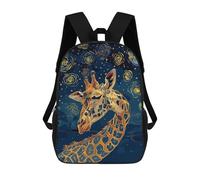 sinyumoney Children's Backpack, Schoolbag Giraffe in Starry Night Style Large Capacity Students Bookbag Rucksack Knapsack for Boys Girls Adults Teen 17inch