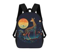 sinyumoney Children's Backpack, Schoolbag Golden Giraffe Large Capacity Students Bookbag Rucksack Knapsack for Boys Girls Adults Teen 17inch