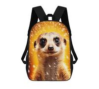 sinyumoney Children's Backpack, Schoolbag Golden Meerkat Gaze Large Capacity Students Bookbag Rucksack Knapsack for Boys Girls Adults Teen 17inch