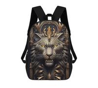 sinyumoney Children's Backpack, Schoolbag Golden Tiger Portrait-16 Large Capacity Students Bookbag Rucksack Knapsack for Boys Girls Adults Teen 17inch