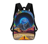 sinyumoney Children's Backpack, Schoolbag Journey to The Cosmic Mountains Large Capacity Students Bookbag Rucksack Knapsack for Boys Girls Adults Teen 17inch