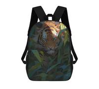 sinyumoney Children's Backpack, Schoolbag Jungle Tiger Portrait -2 Large Capacity Students Bookbag Rucksack Knapsack for Boys Girls Adults Teen 17inch