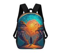 sinyumoney Children's Backpack, Schoolbag Man Stands Before Enigmatic Portal Large Capacity Students Bookbag Rucksack Knapsack for Boys Girls Adults Teen 17inch