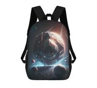 sinyumoney Children's Backpack, Schoolbag Mechanic Alien Planet Large Capacity Students Bookbag Rucksack Knapsack for Boys Girls Adults Teen 17inch