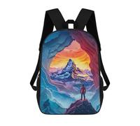 sinyumoney Children's Backpack, Schoolbag Mountain Majesty from Within Large Capacity Students Bookbag Rucksack Knapsack for Boys Girls Adults Teen 17inch