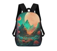 sinyumoney Children's Backpack, Schoolbag Mystical Moonlit Landscape -1 Large Capacity Students Bookbag Rucksack Knapsack for Boys Girls Adults Teen 17inch