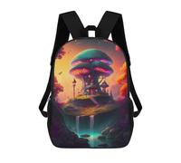 sinyumoney Children's Backpack, Schoolbag Mystical Mushroom House-2 Large Capacity Students Bookbag Rucksack Knapsack for Boys Girls Adults Teen 17inch