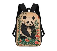 sinyumoney Children's Backpack, Schoolbag Panda Bamboo Japanese Large Capacity Students Bookbag Rucksack Knapsack for Boys Girls Adults Teen 17inch