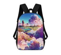 sinyumoney Children's Backpack, Schoolbag Pastel Cloudscape Fantasy Large Capacity Students Bookbag Rucksack Knapsack for Boys Girls Adults Teen 17inch