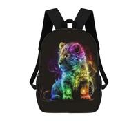 sinyumoney Children's Backpack, Schoolbag Rainbow Lion Cub Art Print Large Capacity Students Bookbag Rucksack Knapsack for Boys Girls Adults Teen 17inch