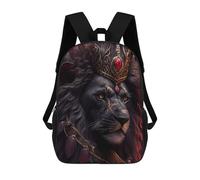 sinyumoney Children's Backpack, Schoolbag Regal Lion Majesty -3 Large Capacity Students Bookbag Rucksack Knapsack for Boys Girls Adults Teen 17inch