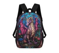 sinyumoney Children's Backpack, Schoolbag Rouge Aetheria Pink Dragon Large Capacity Students Bookbag Rucksack Knapsack for Boys Girls Adults Teen 17inch