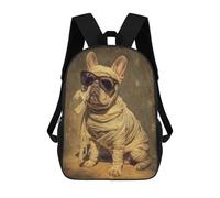 sinyumoney Children's Backpack, Schoolbag Royal Mummy Bulldog Large Capacity Students Bookbag Rucksack Knapsack for Boys Girls Adults Teen 17inch