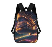 sinyumoney Children's Backpack, Schoolbag Space Ship Adventure Large Capacity Students Bookbag Rucksack Knapsack for Boys Girls Adults Teen 17inch