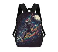 sinyumoney Children's Backpack, Schoolbag Space Soccer Odyssey Large Capacity Students Bookbag Rucksack Knapsack for Boys Girls Adults Teen 17inch