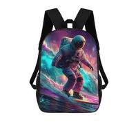 sinyumoney Children's Backpack, Schoolbag Space Surfing Adventure Large Capacity Students Bookbag Rucksack Knapsack for Boys Girls Adults Teen 17inch