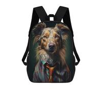 sinyumoney Children's Backpack, Schoolbag Stylish Dog Portrait Large Capacity Students Bookbag Rucksack Knapsack for Boys Girls Adults Teen 17inch